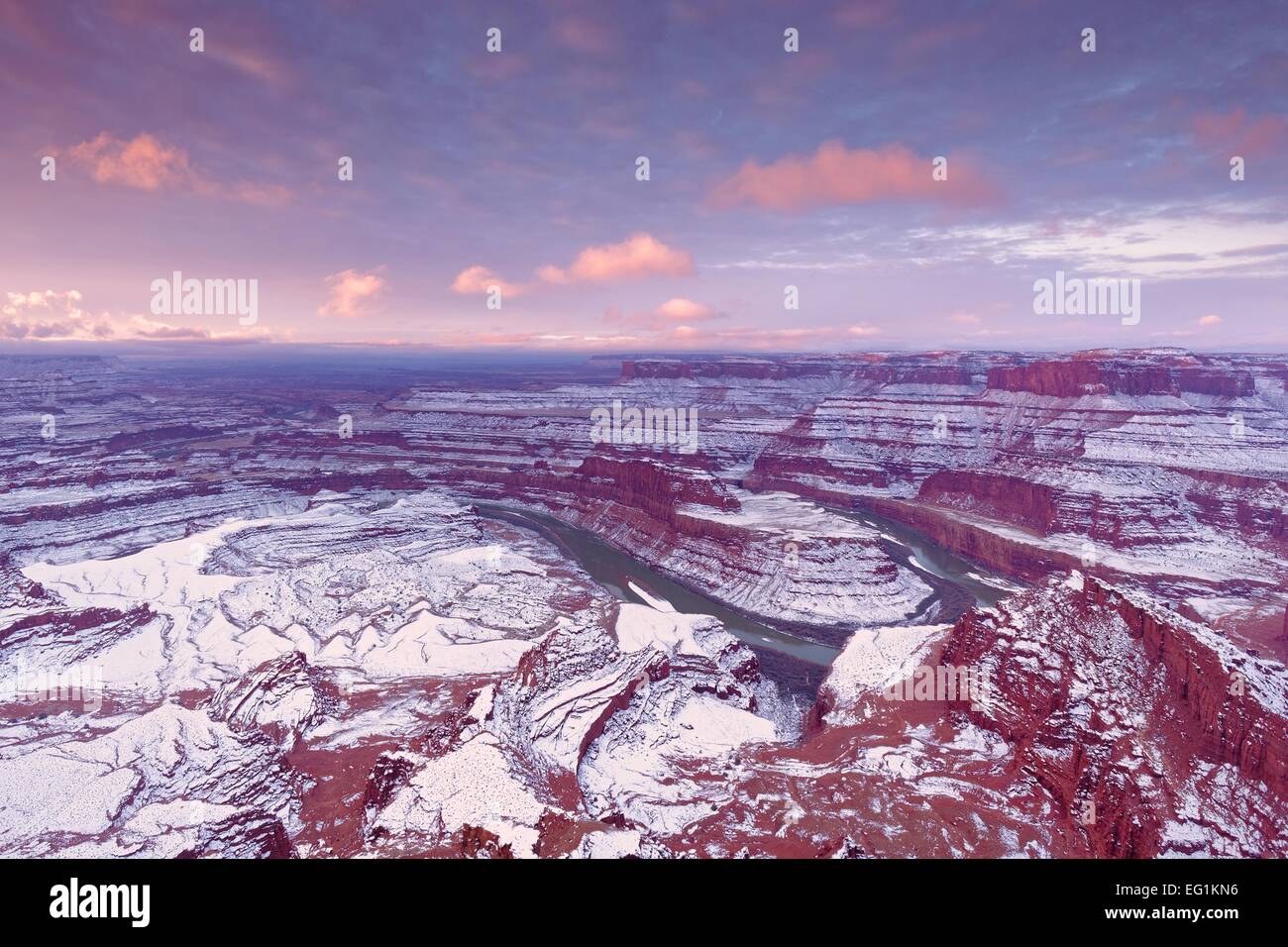 Dead Horse Point State Park in Utah in inverno a sunrise Foto Stock