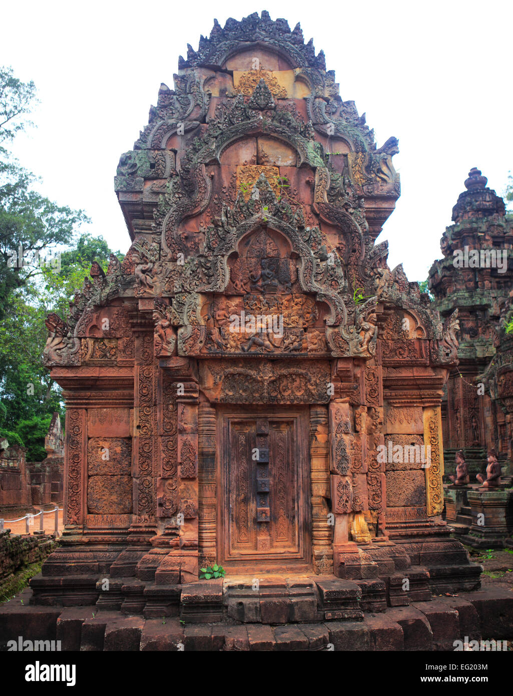 Il Banteay Srei temple (967), Angkor, Cambogia Foto Stock