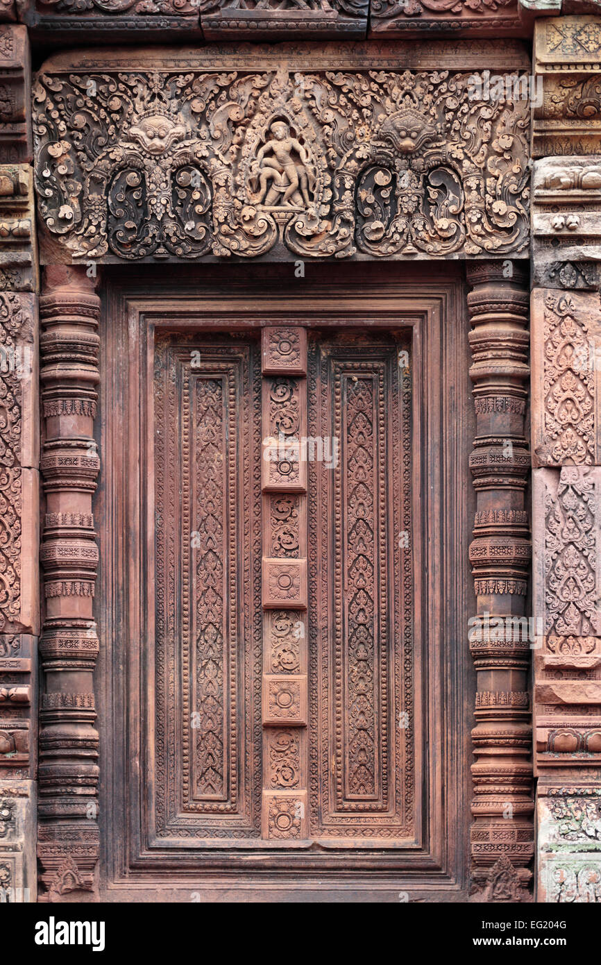 Il Banteay Srei temple (967), Angkor, Cambogia Foto Stock