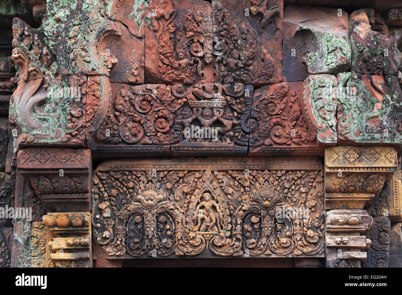 Il Banteay Srei temple (967), Angkor, Cambogia Foto Stock