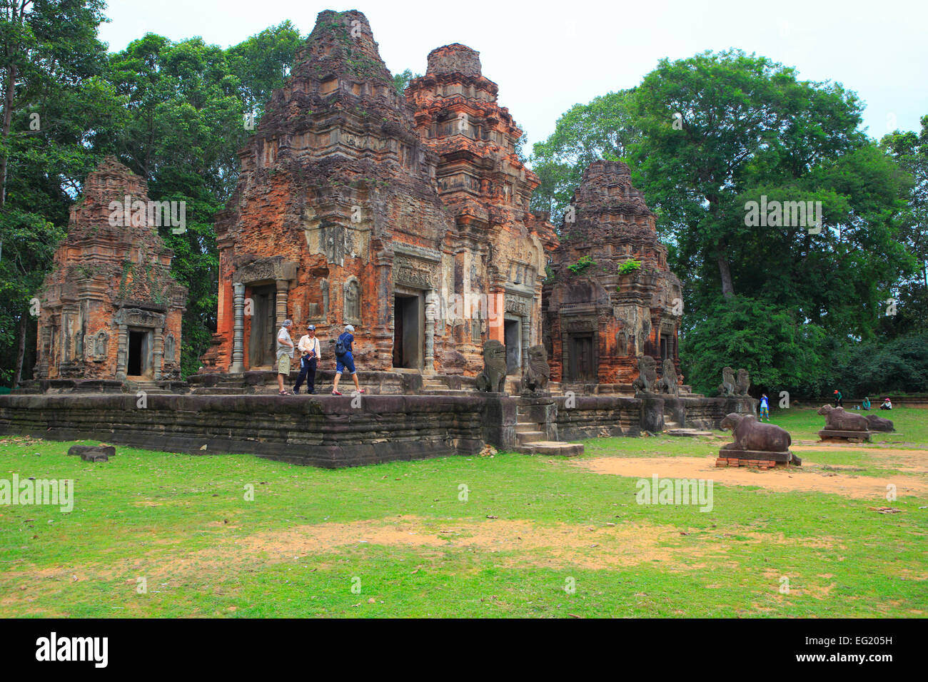 Preah Ko tempio (879), Hariharalaya, Roluos, Cambogia Foto Stock