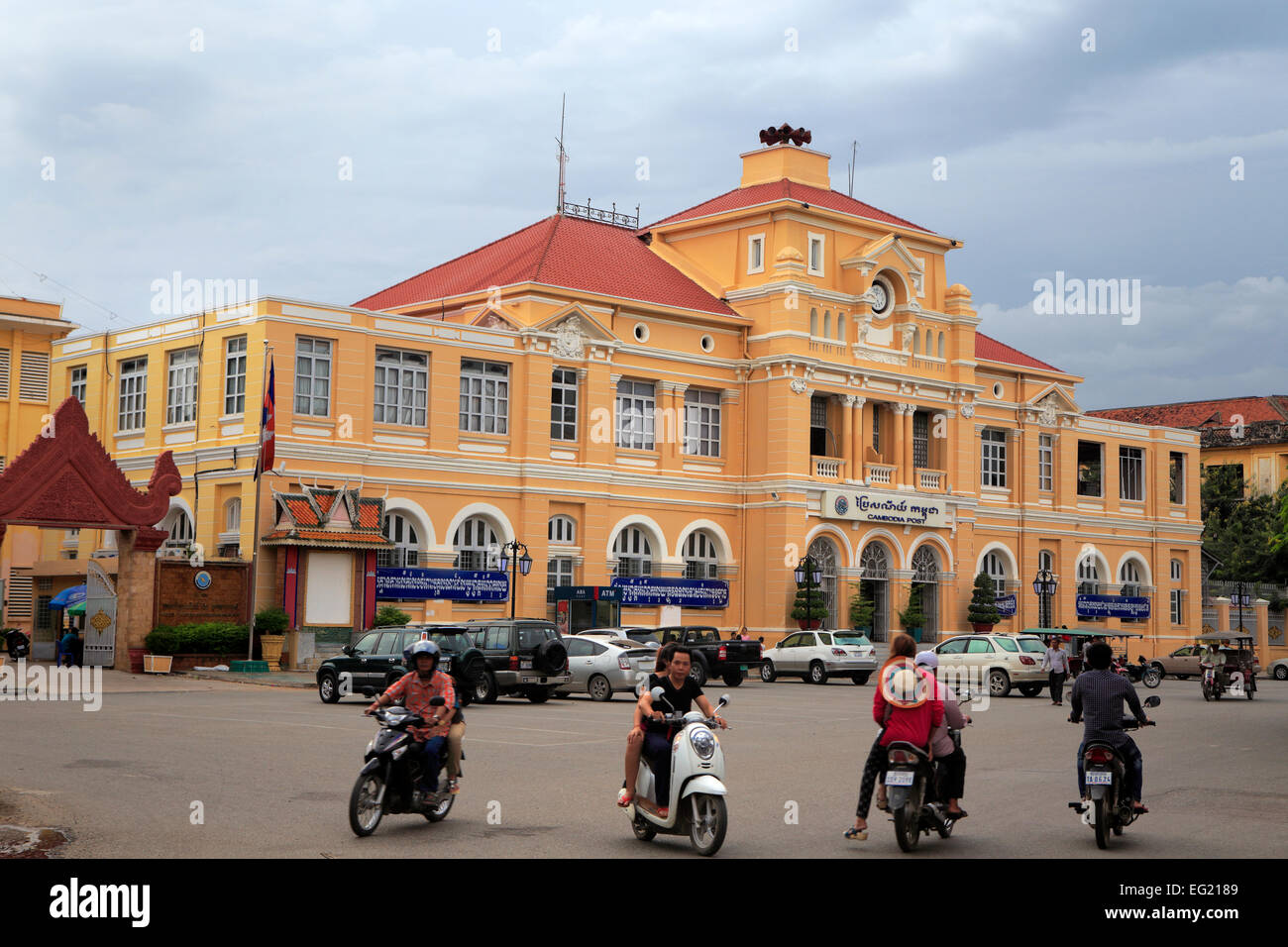 Cambogia storico post office, Phnom Penh Cambogia Foto Stock