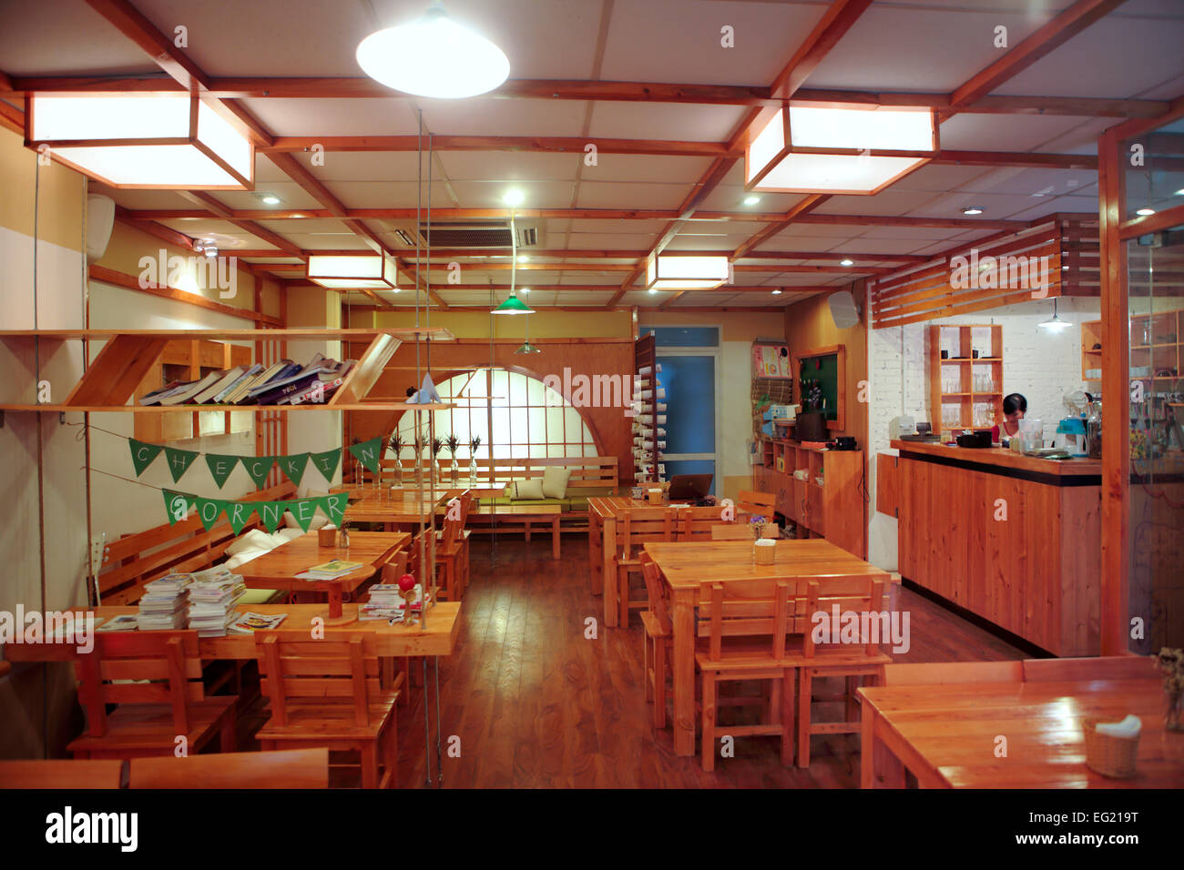 La lobby dell'hotel, Hanoi, Vietnam Foto Stock