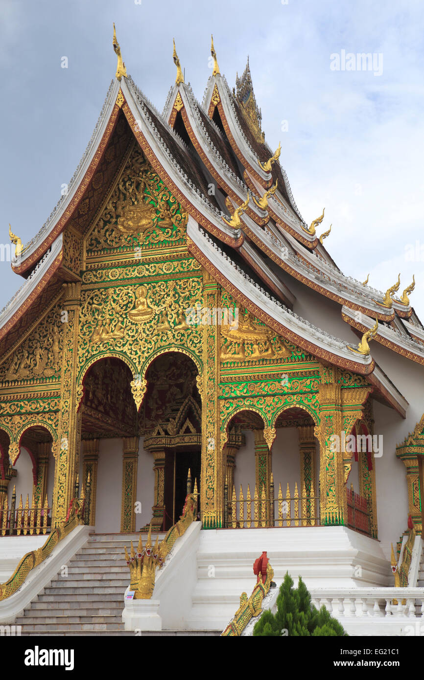 Wat Haw Pha Bang, tempio buddista, Luang Prabang, Laos Foto Stock