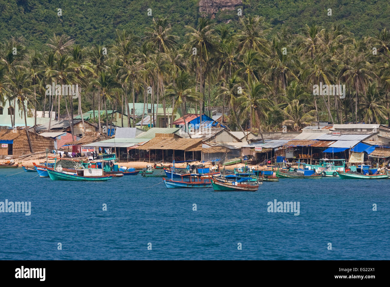 Porto di pesca Cang Un, Phu Quoc, Vietnam Asia Foto Stock
