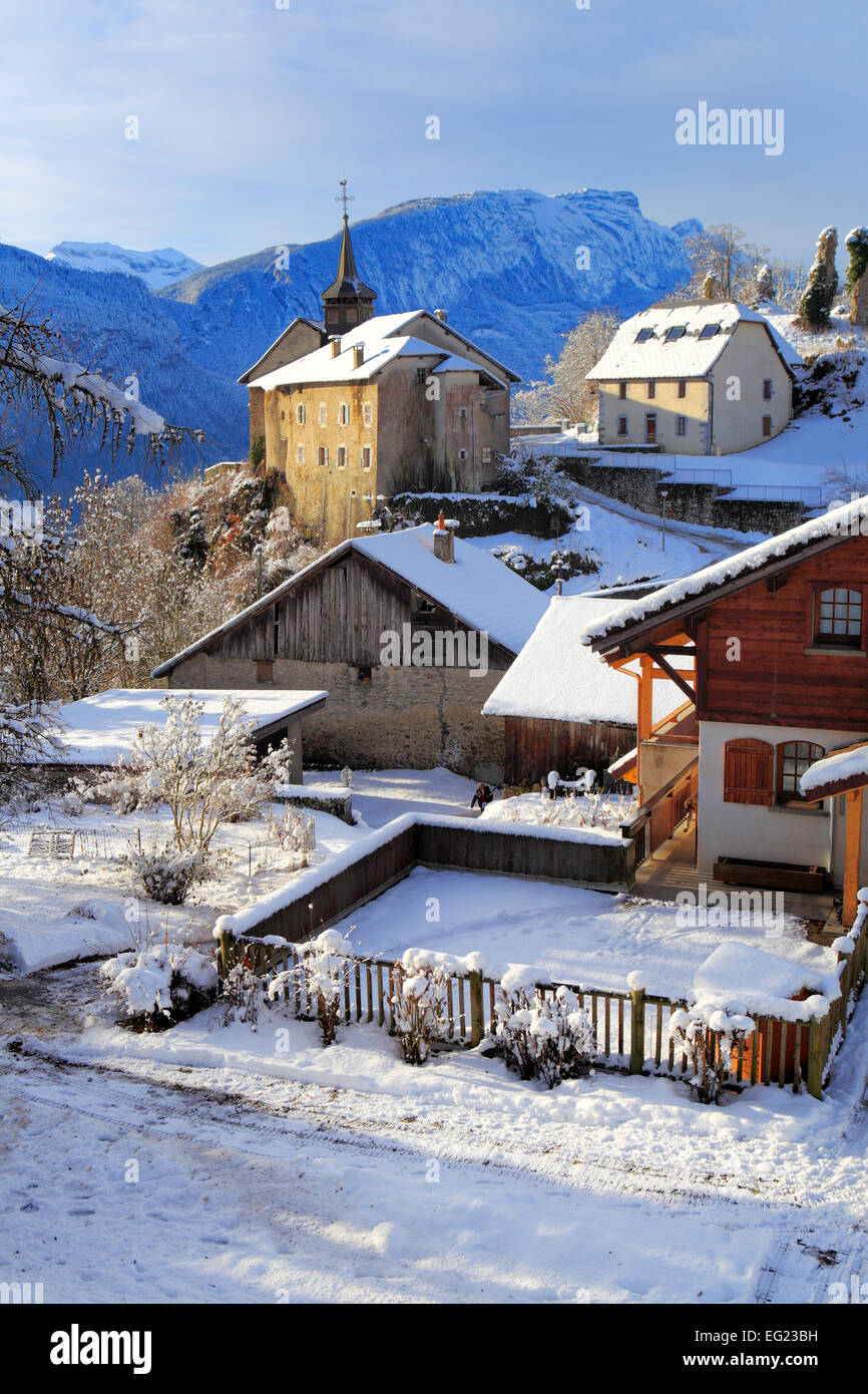 Arves Valley, vicino Thyez, Saint-Sigismond, Alta Savoia, Francia Foto Stock