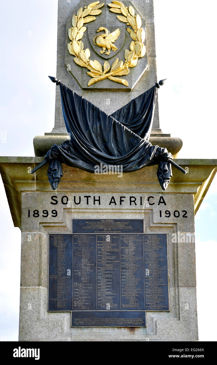 Bucks - Chiltern Hills - Coombe Hill - imponente monumento ai caduti Buckinghamshire - Guerra Sudafricana 1839-1902 - Foto Stock