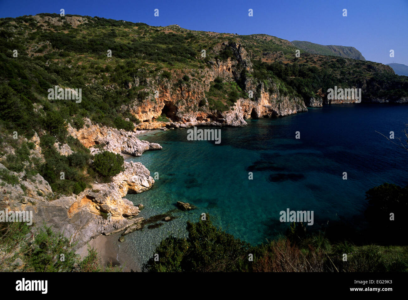 Italia, Campania, Parco Nazionale del Cilento, Porto Infreschi Foto Stock