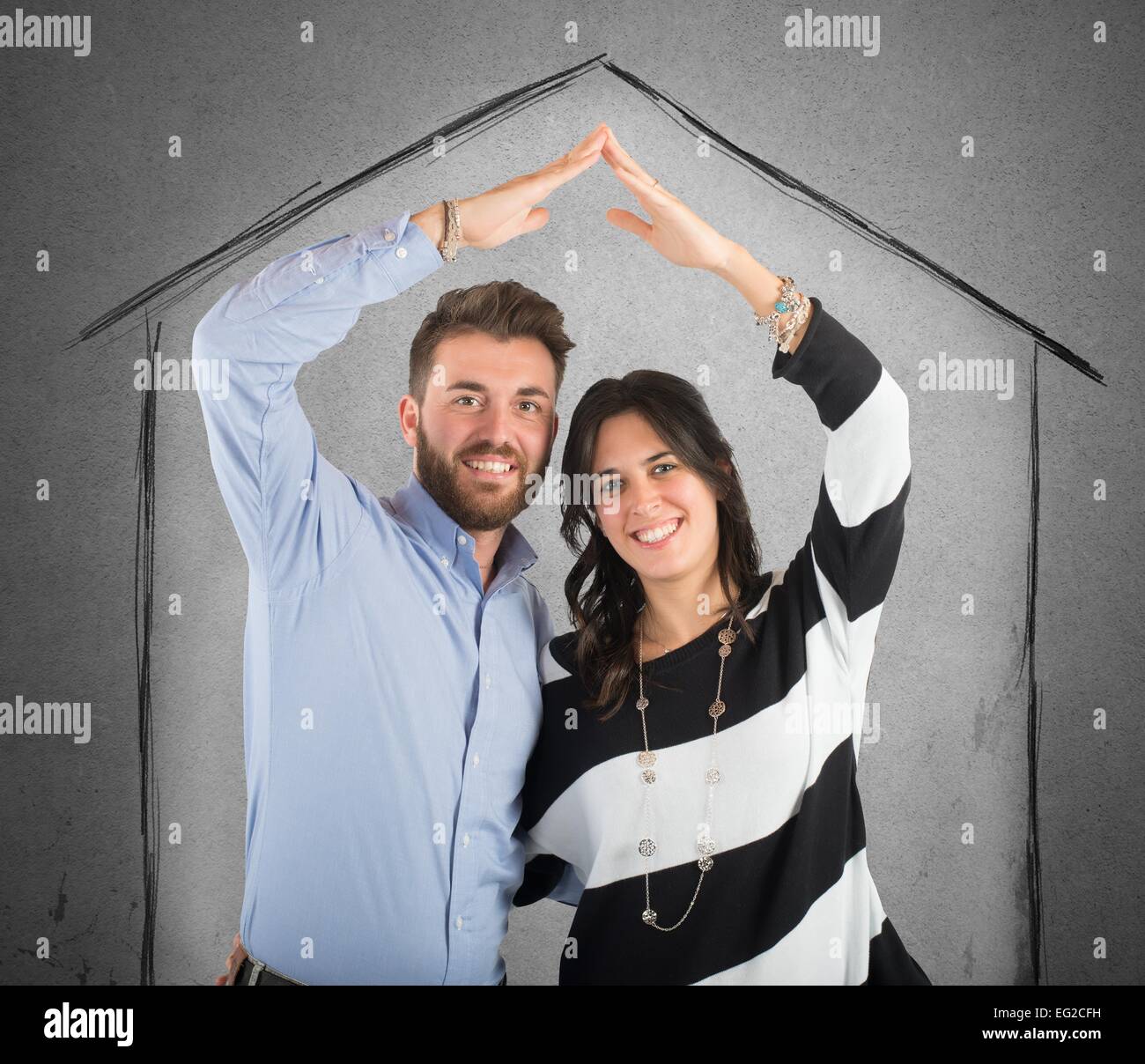Matura in amore Sogni una casa Foto Stock