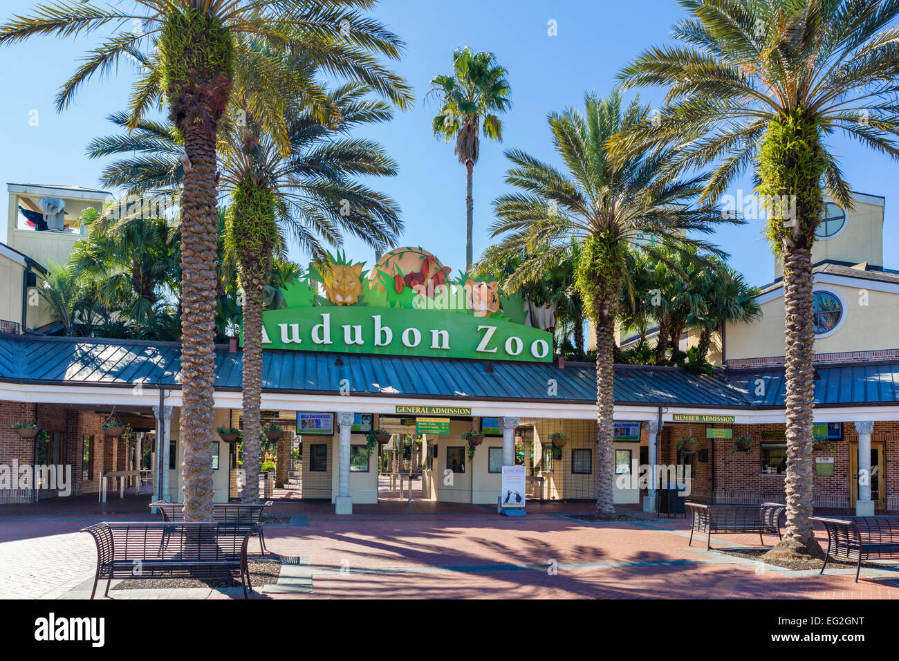 Ingresso alla Audubon Zoo, New Orleans, Lousiana, STATI UNITI D'AMERICA Foto Stock