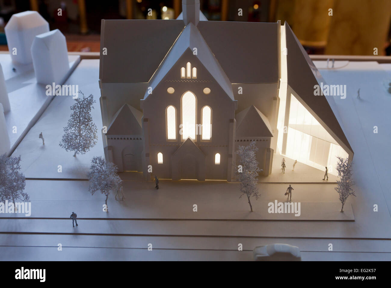 Modello architetturale per la chiesa edificio - USA Foto Stock