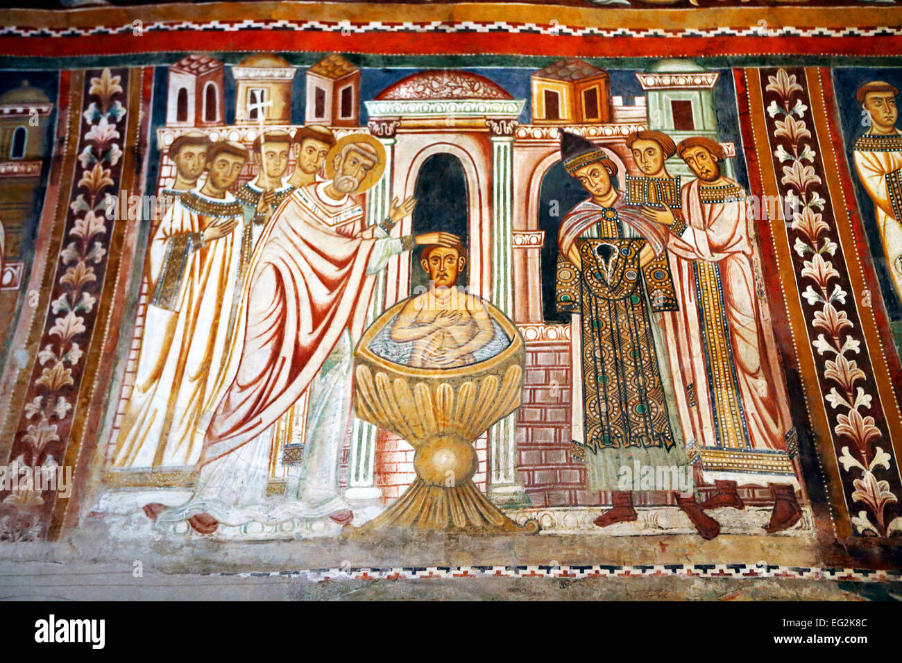 Gli affreschi nella cappella di San Silvestro (1246), Santi Quattro Coronati  basilica, Roma, Italia Foto stock - Alamy