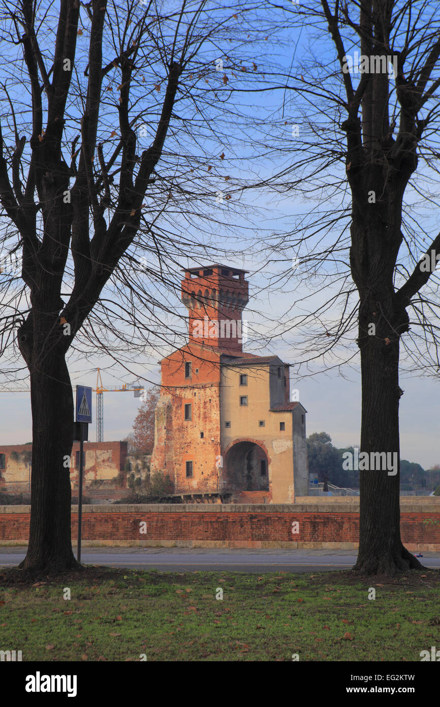 Casa medioevale, Pisa, Toscana, Italia Foto Stock