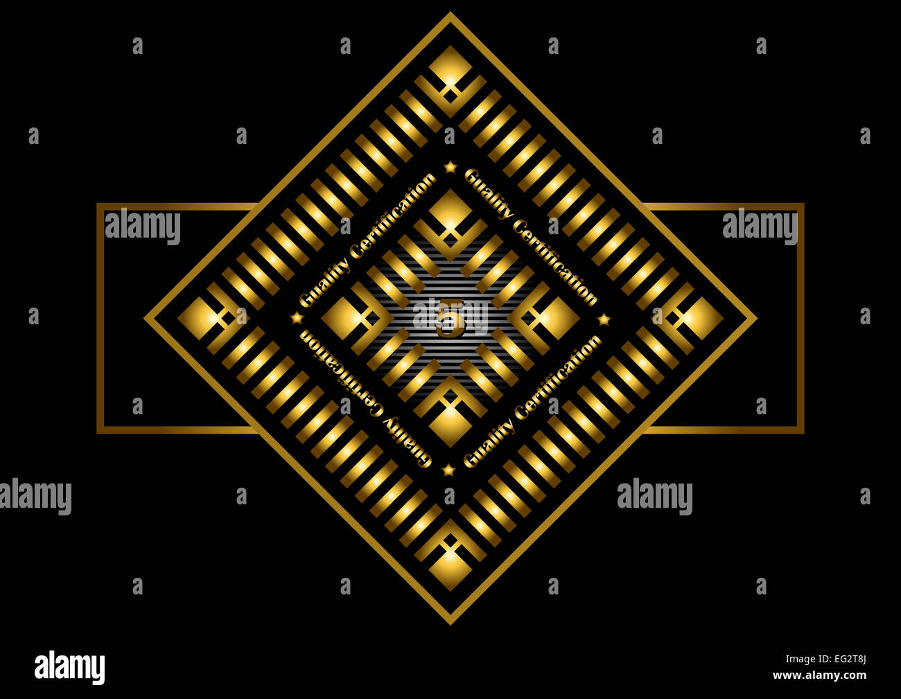Golden Square frame timbro per un documento ufficiale Foto Stock