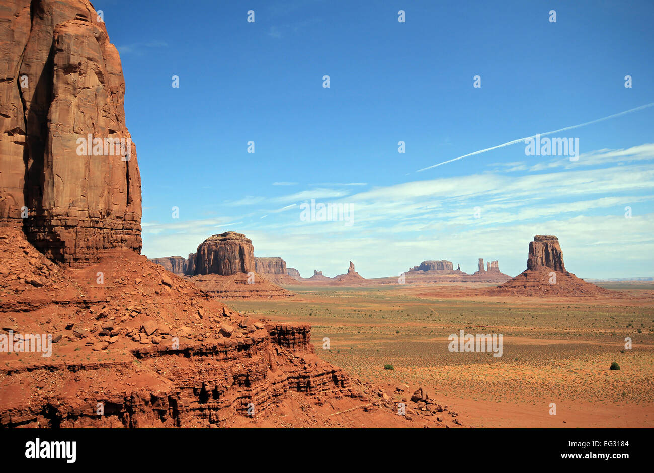 Vista panoramica della Monument Valley, Utah, Stati Uniti Foto Stock