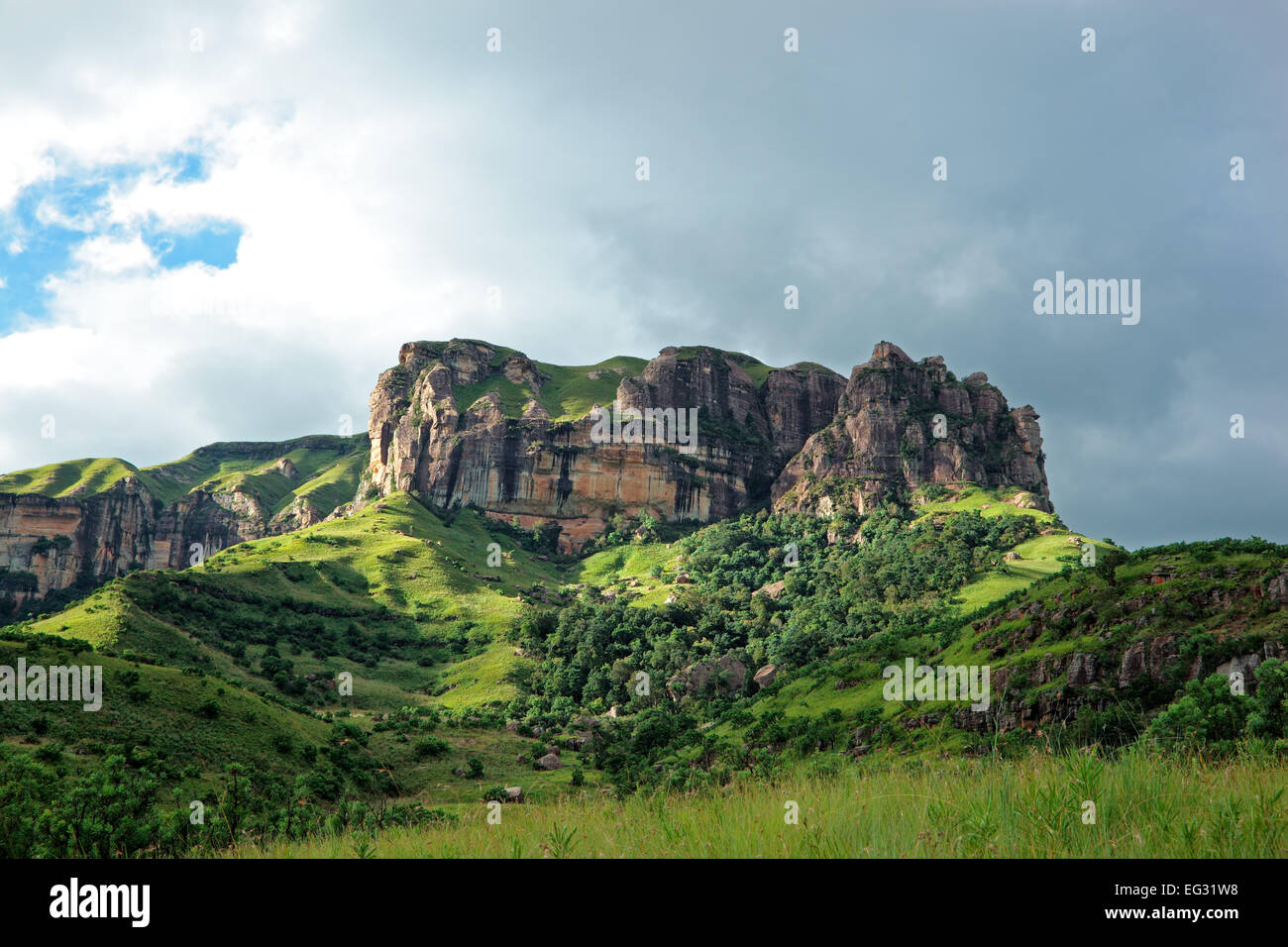 Roccia Arenaria, Drakensberg mountains, Sud Africa Foto Stock