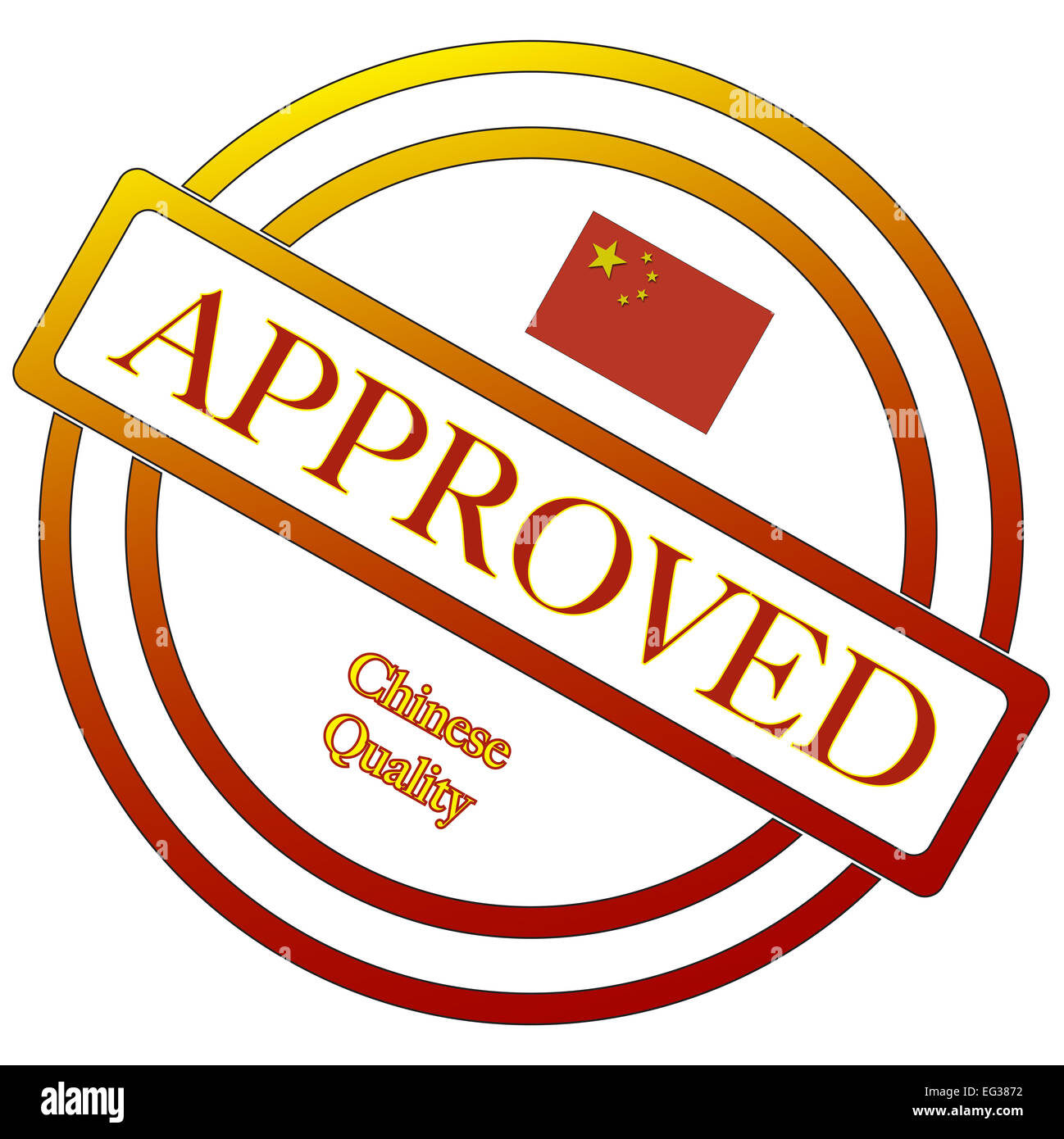 Un Cinese sigillo di approvazione isolato su uno sfondo bianco Foto Stock