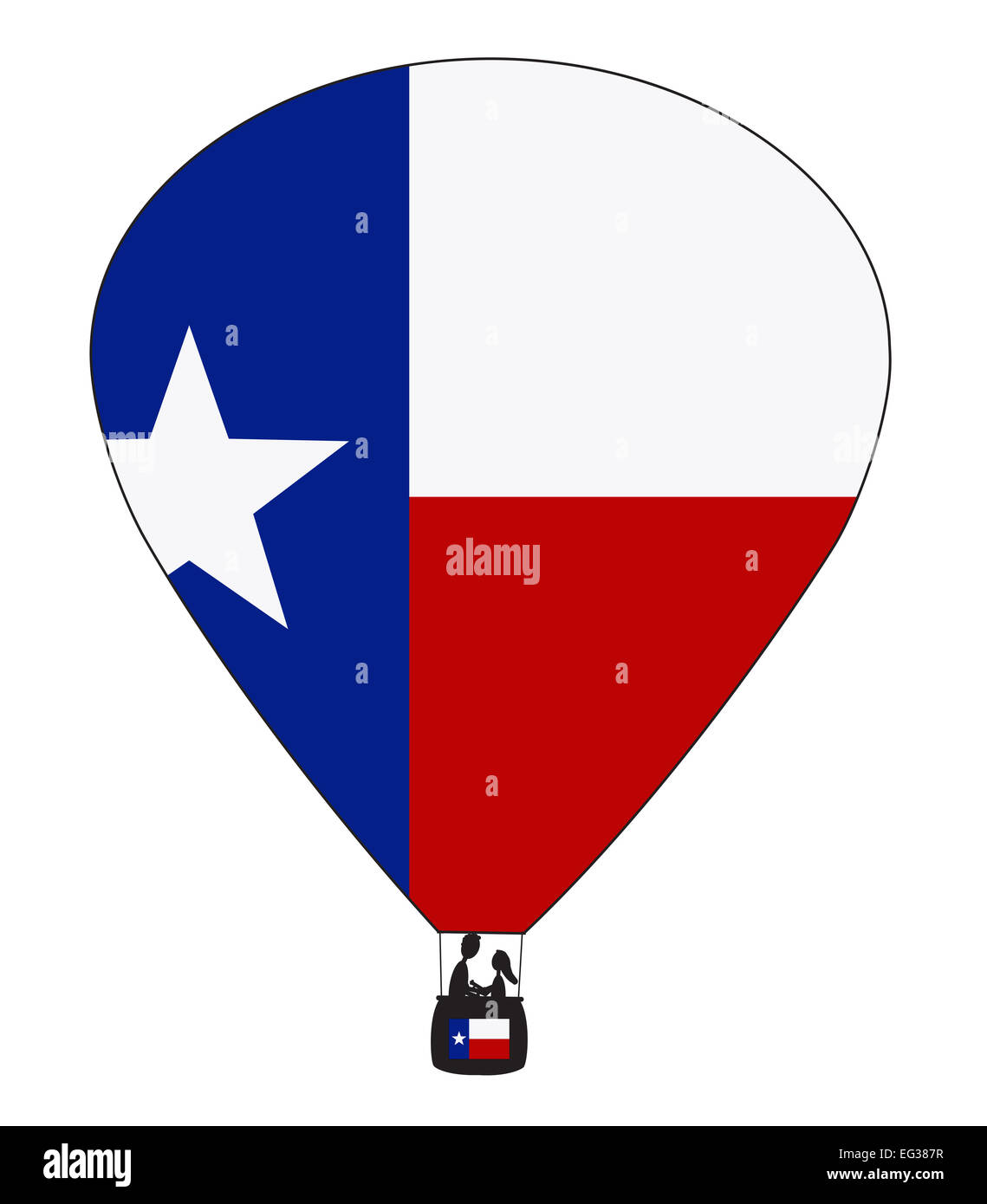 Un Texas mongolfiera design con uno sfondo bianco Foto Stock