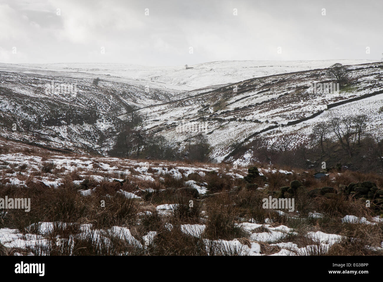 Il Bronte mori sopra Haworth, con Top ambiti,il presunto impostazione per Wuthering Heights, sullo skyline Foto Stock