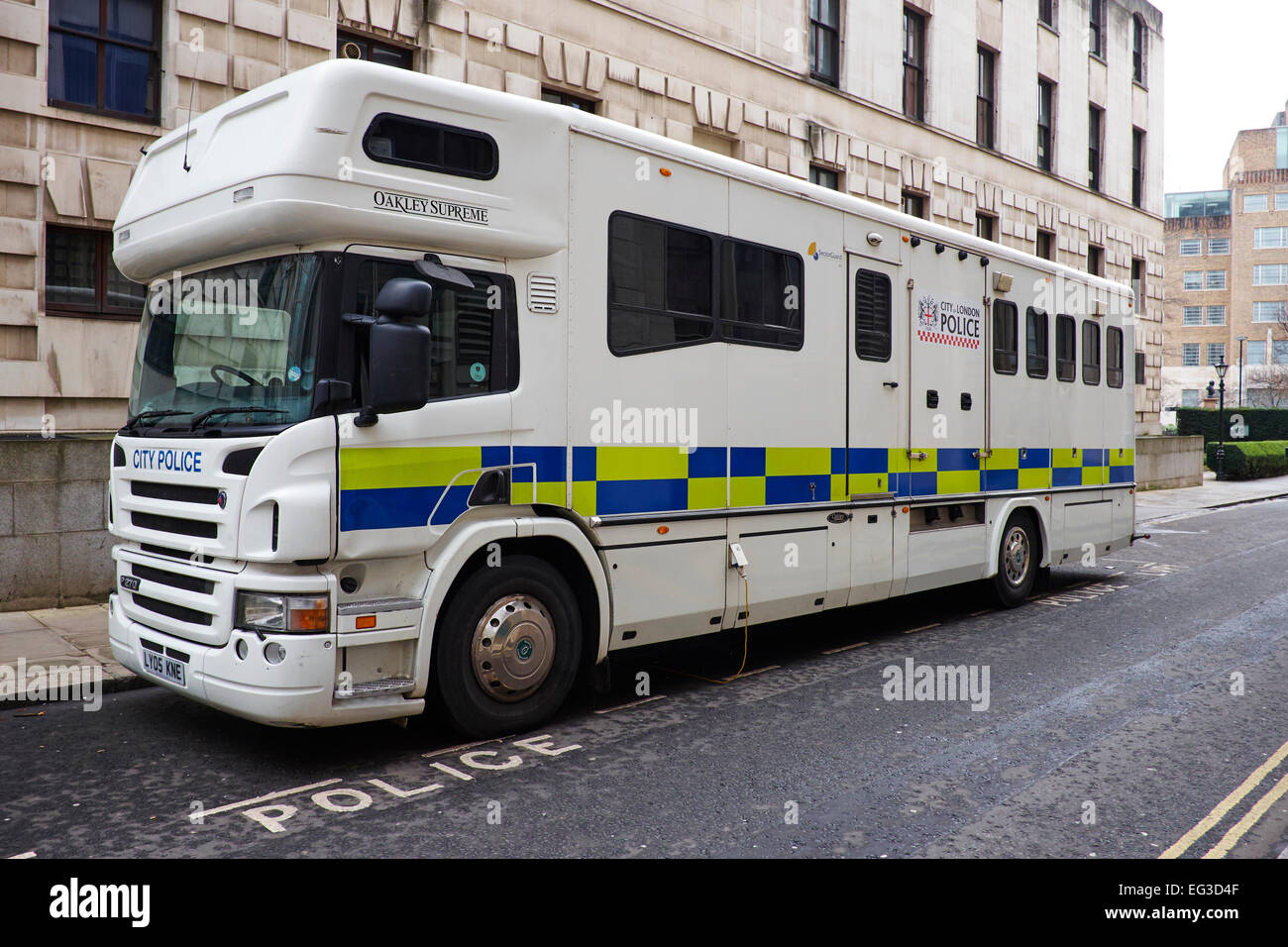 City of London Police Horse Van o van per cavalli amore Lane City Of London REGNO UNITO Foto Stock