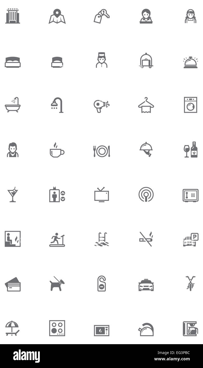 Hotel vettore icona impostare Foto Stock