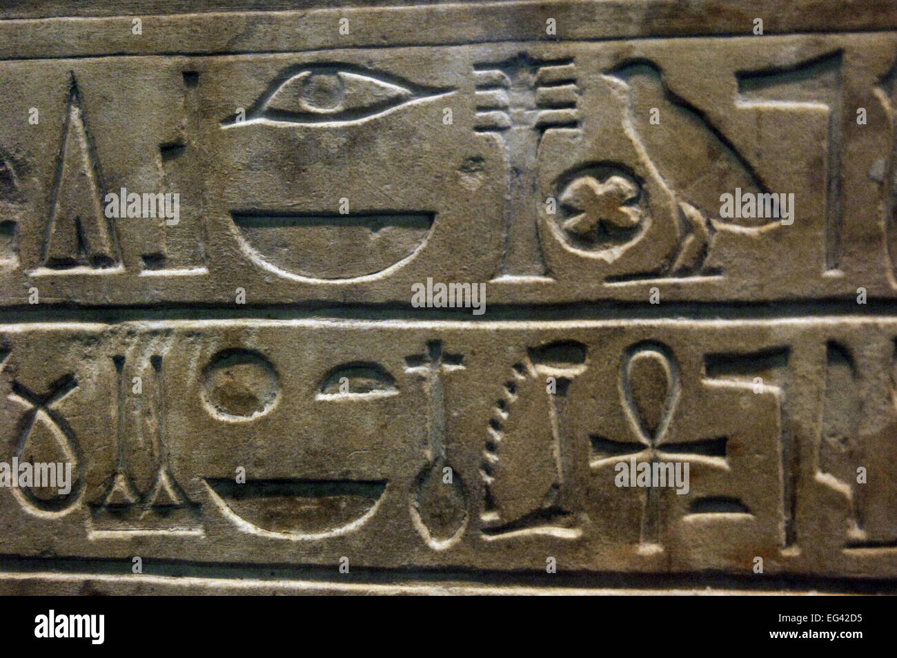Hieroglyph. Sela di Amenemhat I. XII dinastia. Regno di Mezzo. British Museum. Londra. Foto Stock