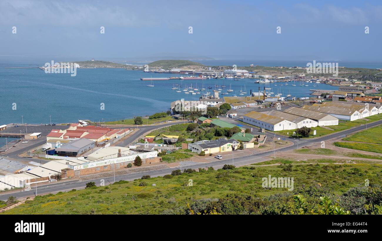 Vista da Hoedjieskop sulla baia di Saldanha, Saldanha, Western Cape, Sud Africa Foto Stock