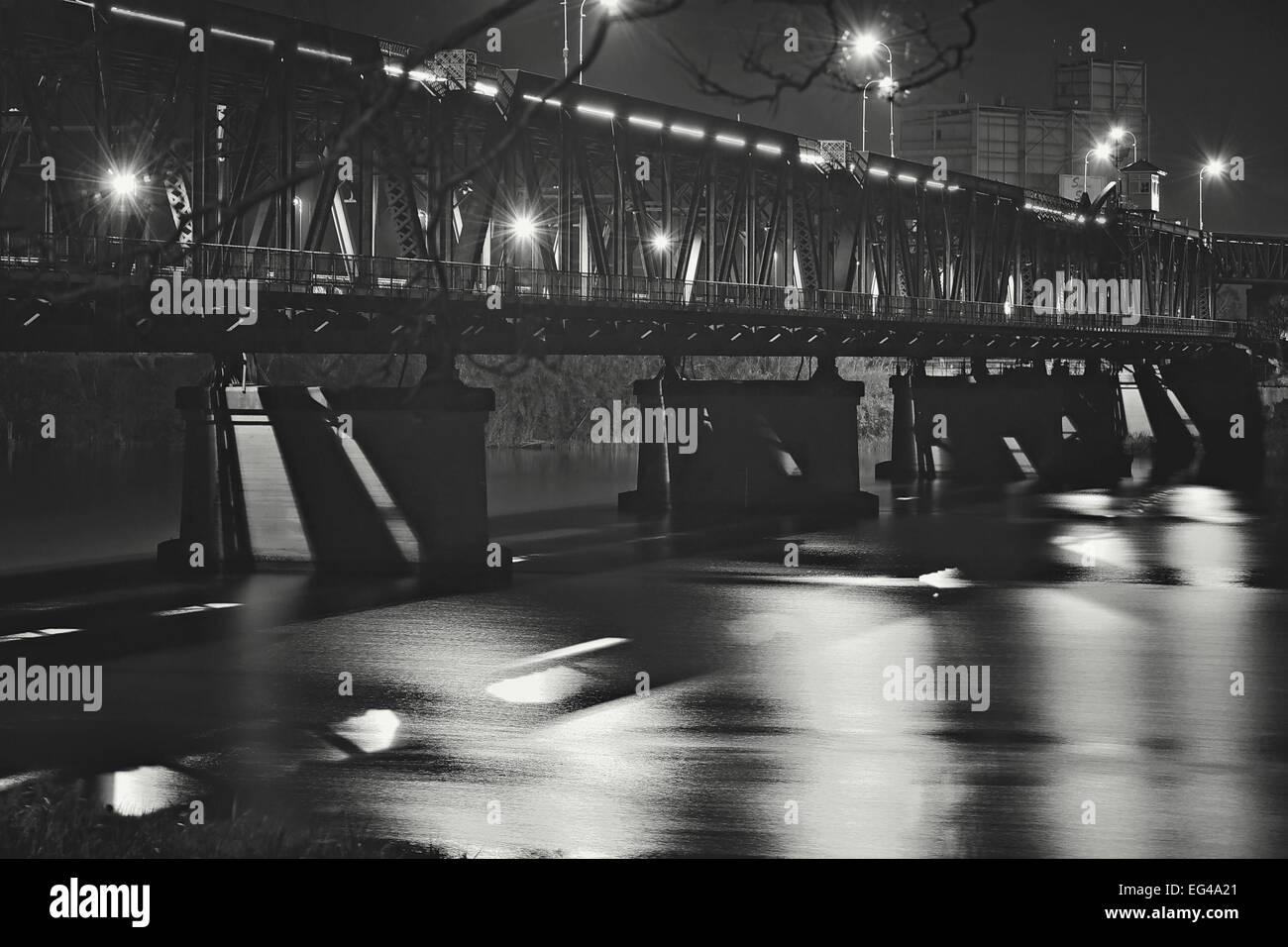 Grafton Ponte Nuovo Galles del Sud Australia 2460 cattura notte lunga esposizione B&W la conversione Foto Stock