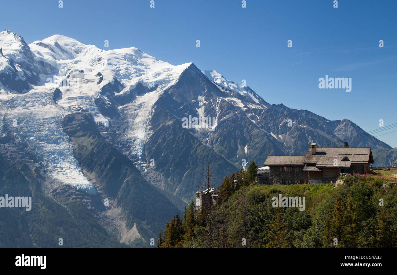 Mont Blanc dal Brevent, Chamonix-Mont-Blanc, Francia. Foto Stock