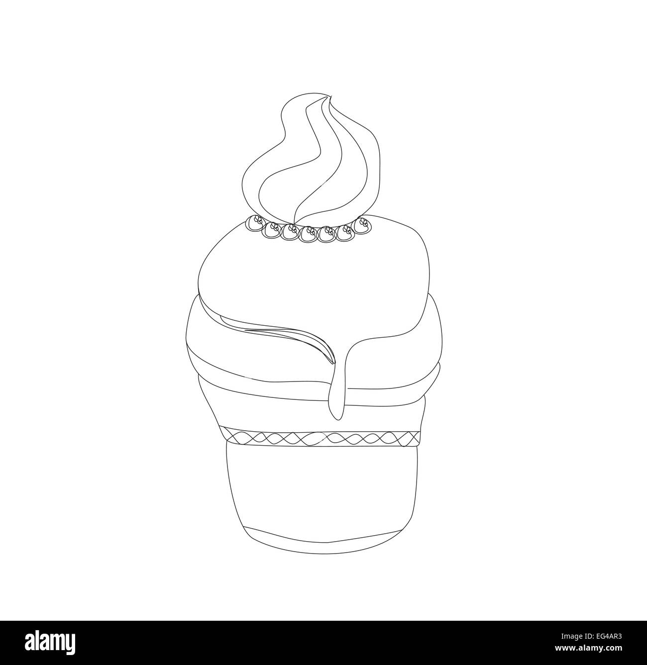 Ice Cream doodle Illustrazione Vettoriale