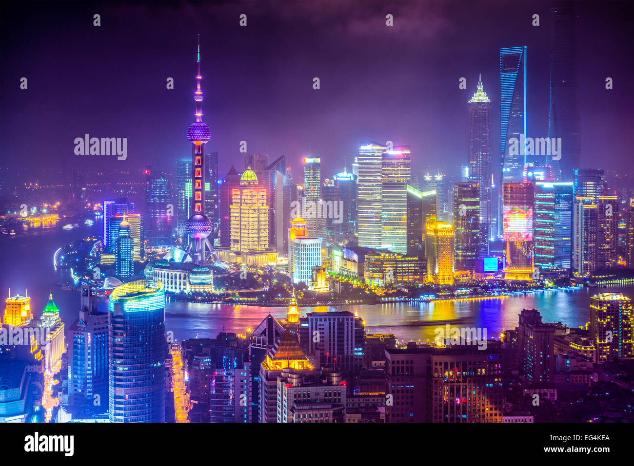 Shanghai, Cina vista aerea cityscape. Foto Stock
