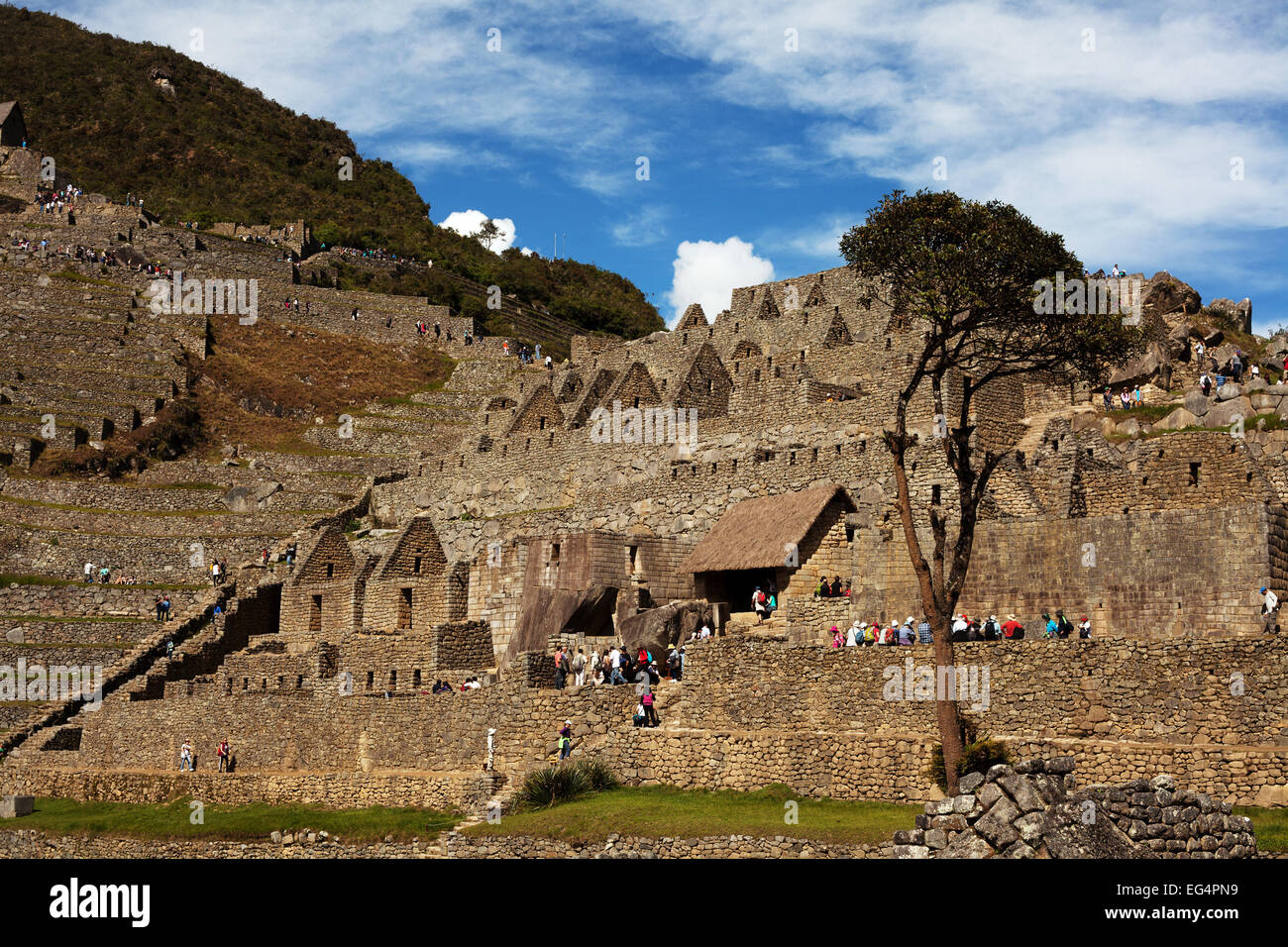 Machu Picchu rovine Inca Perù civiltà Inca Patrimonio mondiale dell UNESCO Foto Stock