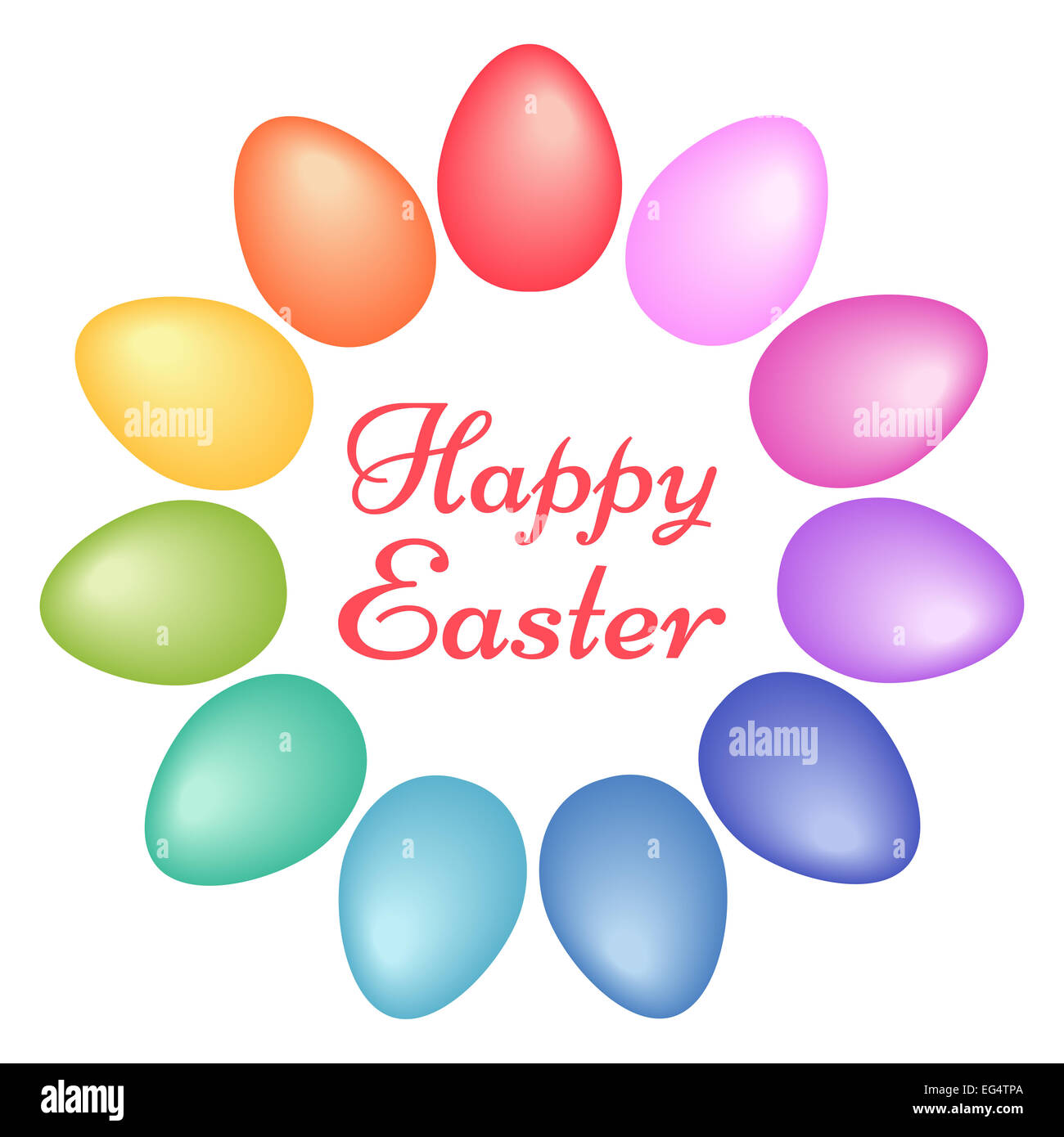 Felice Pasqua, uova colorate, vettore di elementi di design Foto Stock