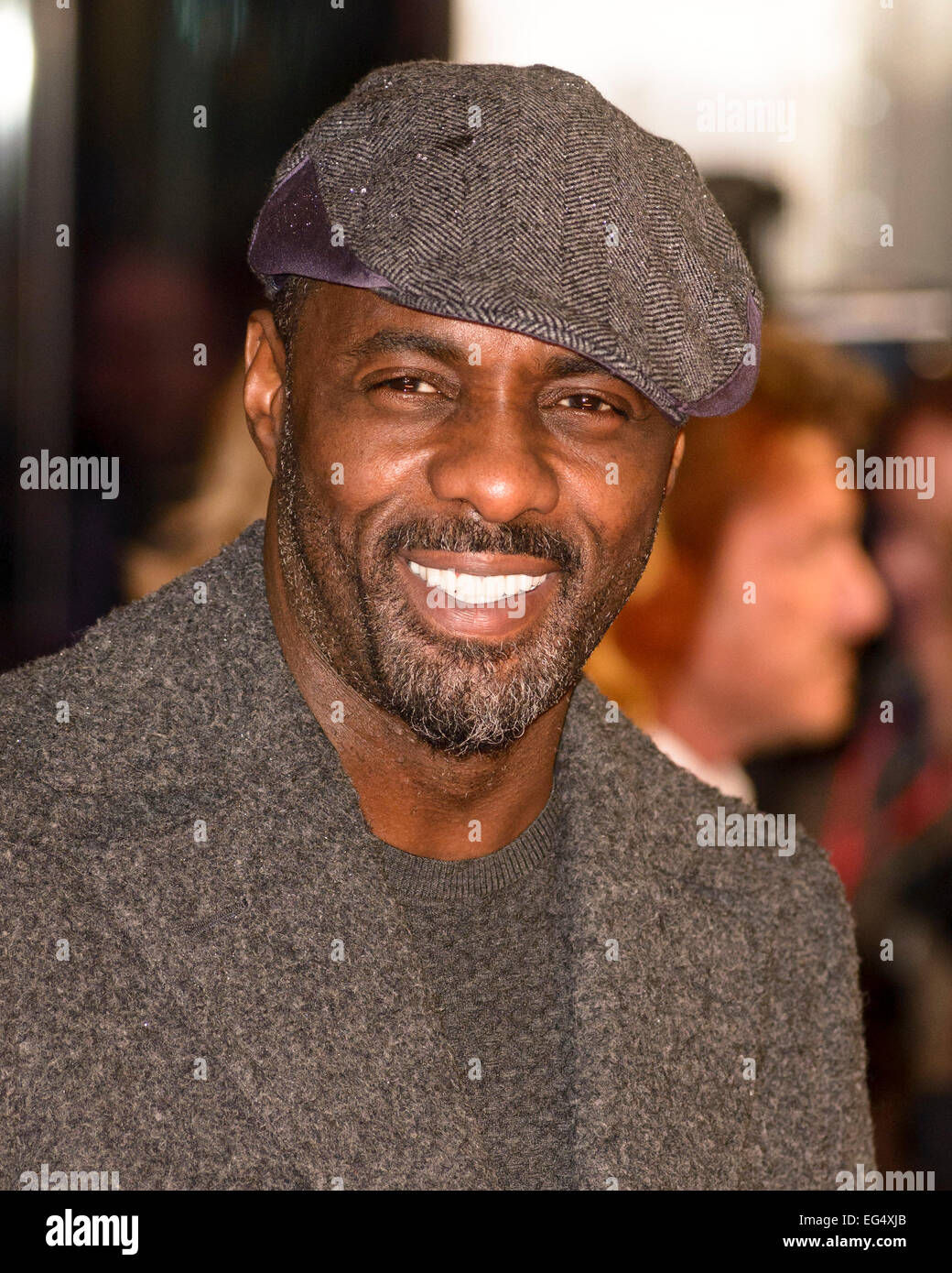 Londra, Regno Unito. Xvi Feb, 2015. Idris Elba assiste la prima mondiale del pistolero su 16/02/2015 in BFI South Bank di Londra. Idris Elba. Foto di Julie Edwards Credito: Julie Edwards/Alamy Live News Foto Stock