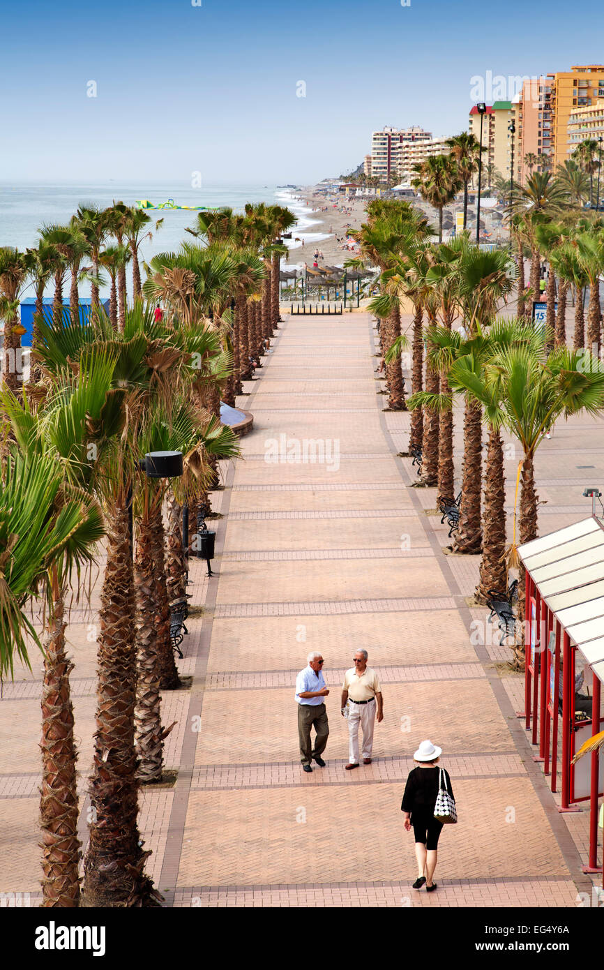 La passeggiata sul lungomare di Fuengirola spiagge Malaga Andalusia Spagna Foto Stock