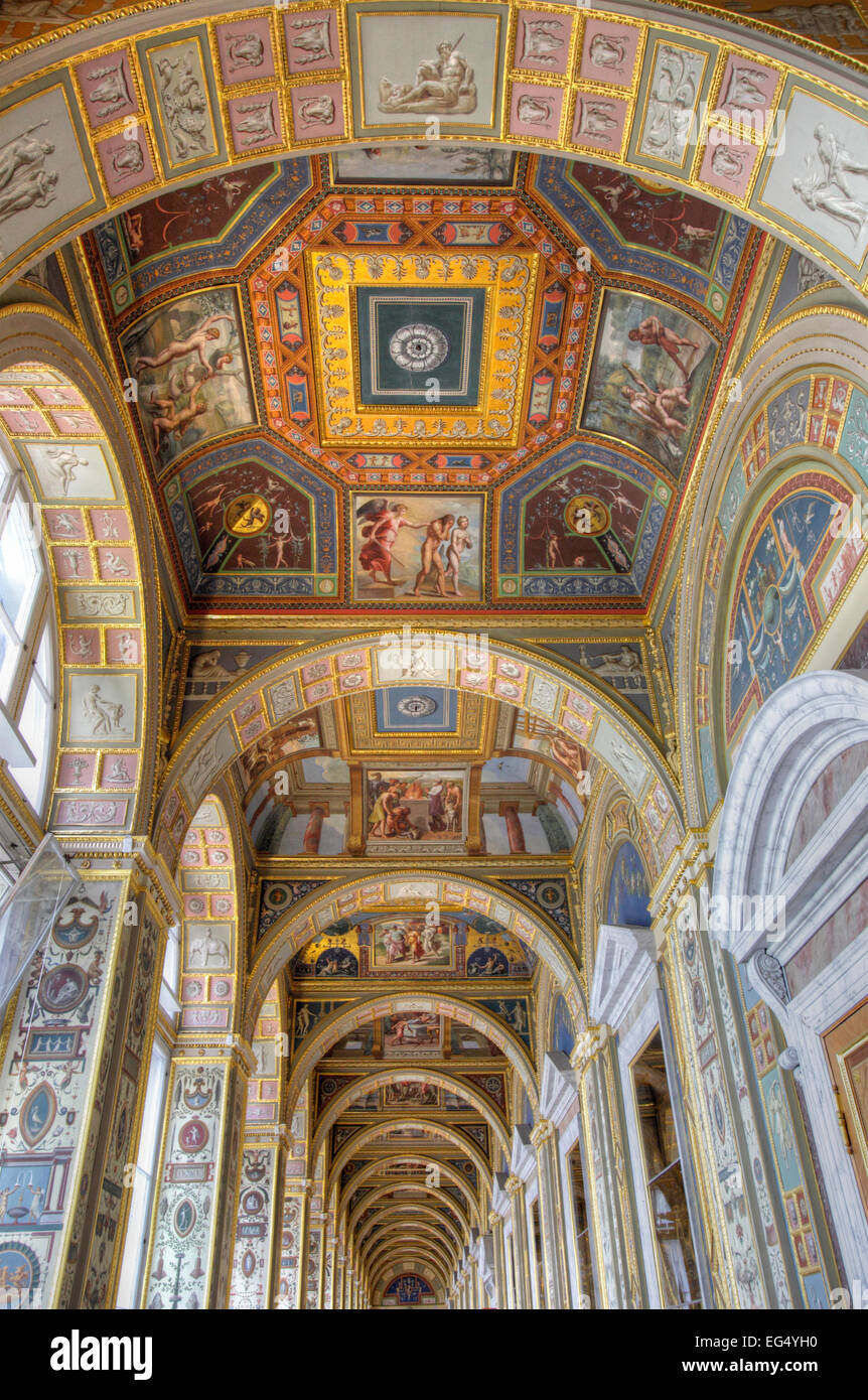 Le Logge di Raffaello al Museo Hermitage, San Pietroburgo, Russia Foto Stock