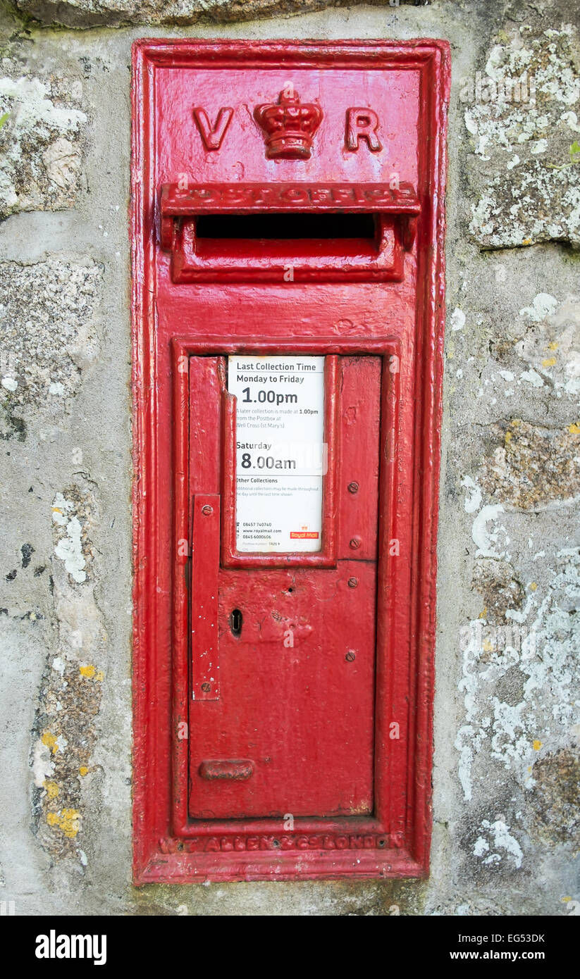 La regina Victoria Post Box Foto Stock