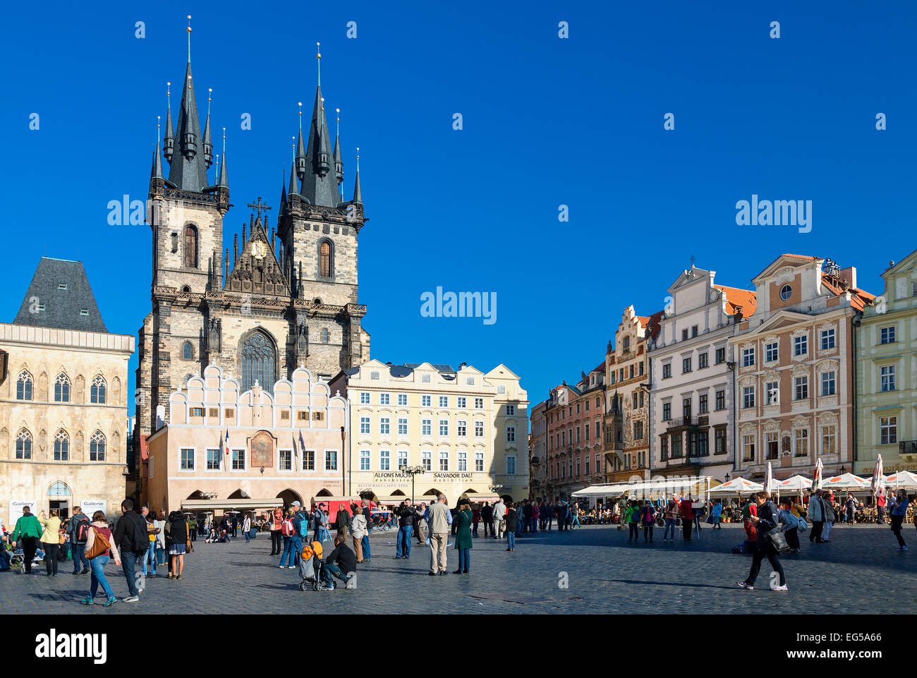 Praga, Staromestske nam Square Foto Stock