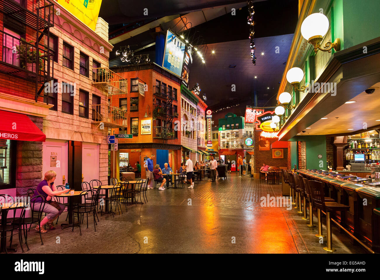 Las Vegas, il Village Eateries, New York Foto Stock