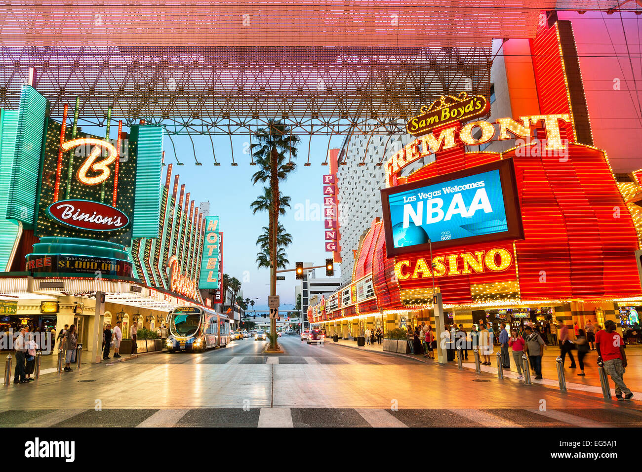 Stati Uniti d'America, Nevada, Las Vegas, vecchio centro cittadino di Las Vegas, Fremont Street Foto Stock