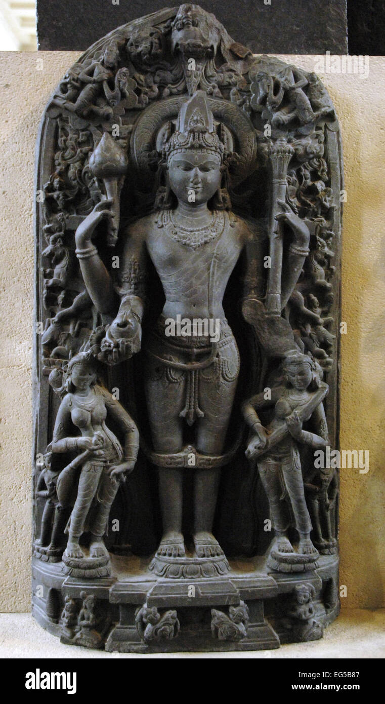 Vishnu. La scultura. Xi secolo. Bihar. India. British Museum. Londra. In Inghilterra. Foto Stock