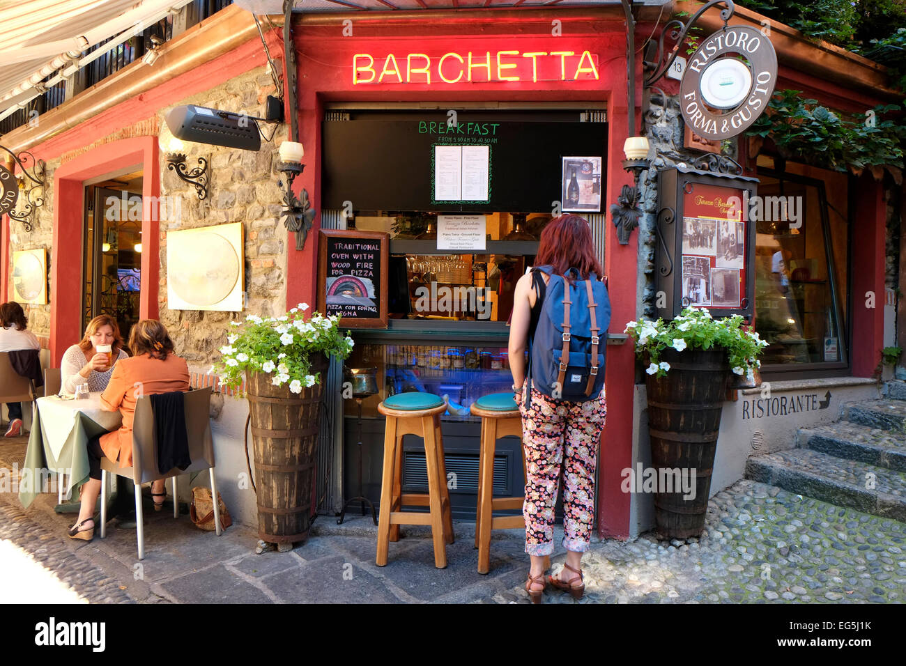 Cafe Bellagio Lago di Como Italia Lombardia EU Europe Foto Stock