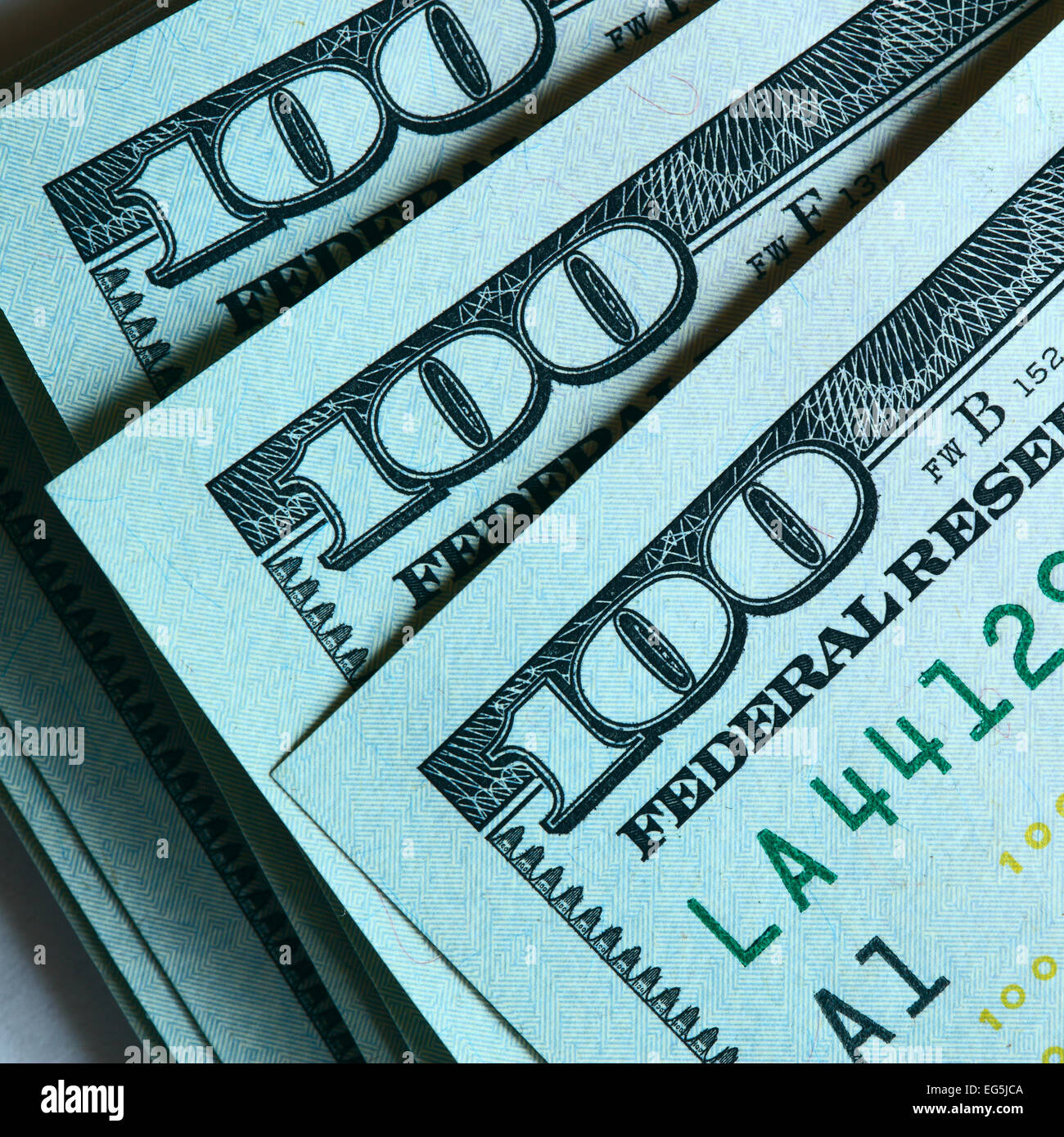 Nuovo Hundred Dollar Bills close-up Foto Stock