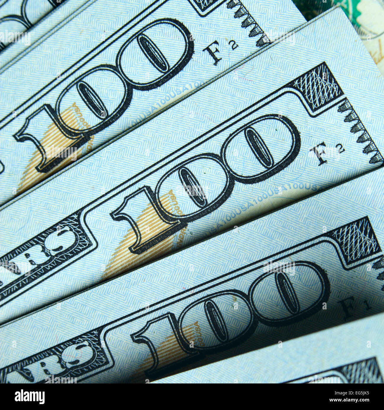 Nuovo Hundred Dollar Bills close-up Foto Stock