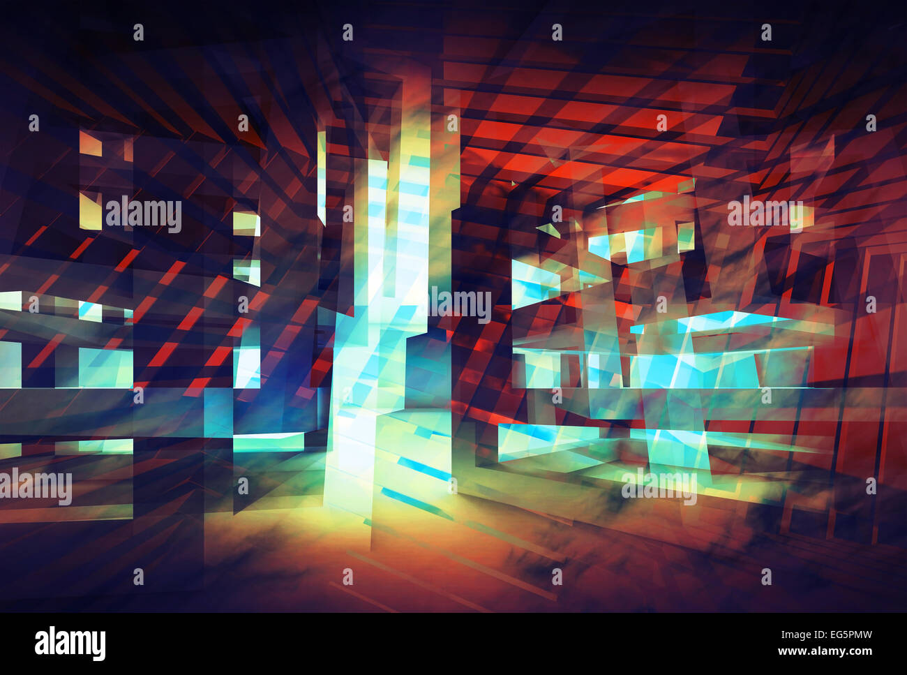 Abstract colorato sfondo digitale. Hi-tech 3d concetto illustrazione Foto Stock