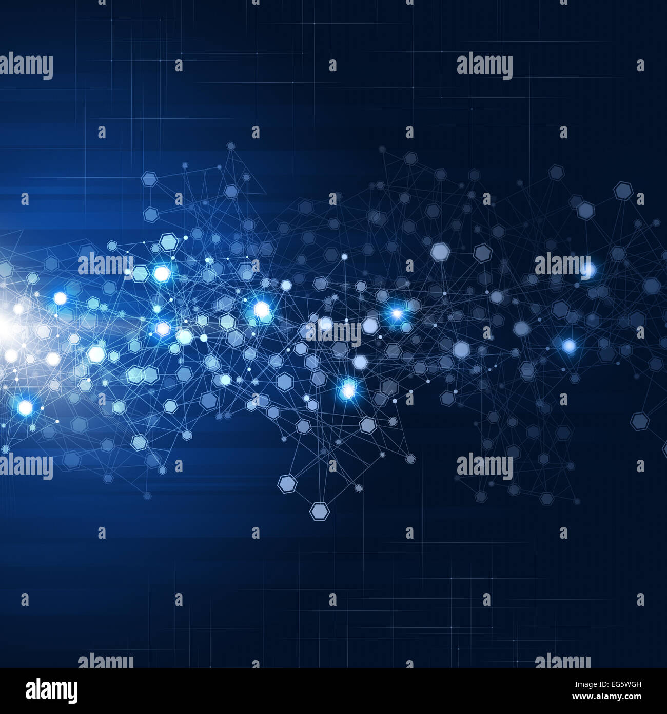 Tecnologia astratta web concept blu sullo sfondo di business Foto Stock