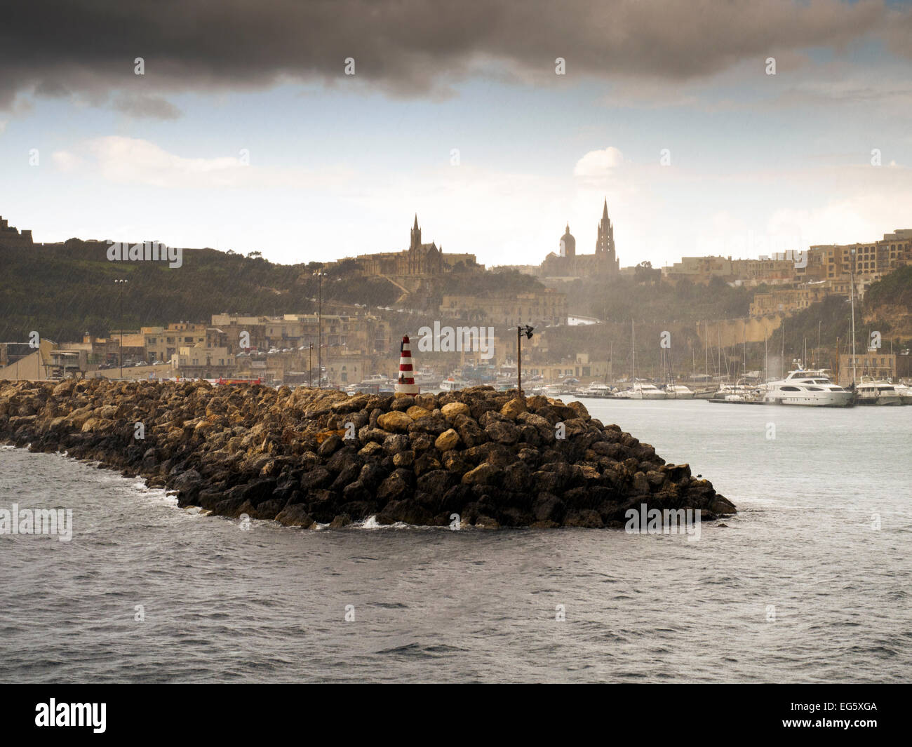 Mgarr harbour - Isola di Gozo, Malta Foto Stock