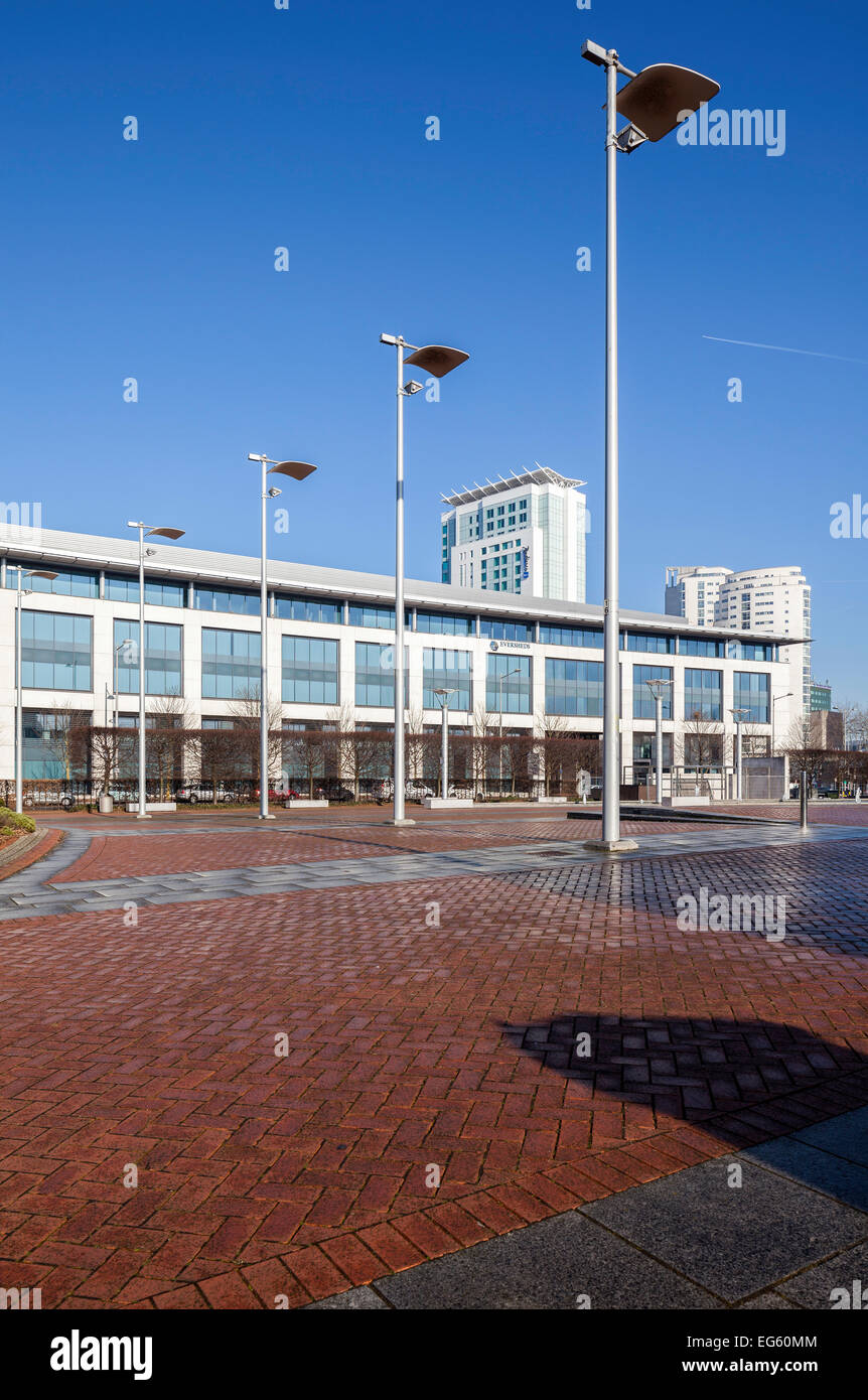 Eversheds Sutherland uffici su Callaghan Square, Cardiff City Centre Foto Stock