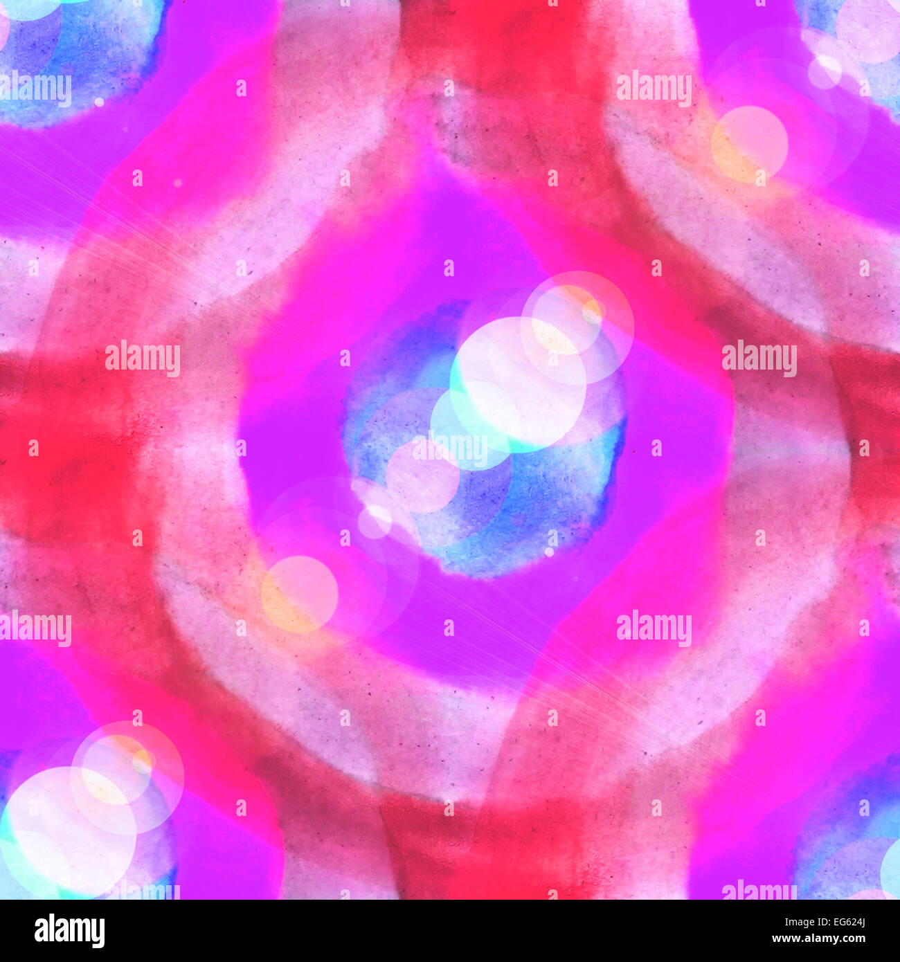 Bokeh abstract rosa, rosso, blu acquerello senza cuciture a mano di texture Foto Stock