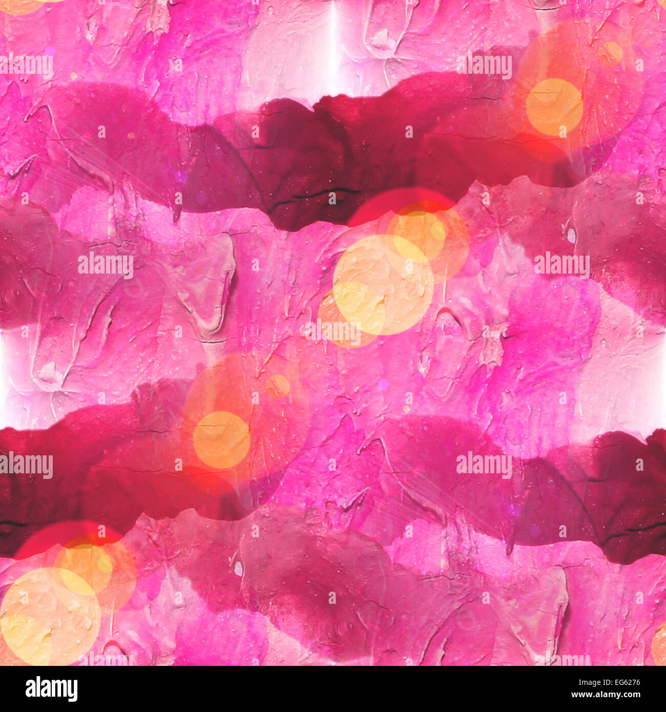 Bokeh acquerelli astratti e arte rosa texture seamless mano, pa Foto Stock